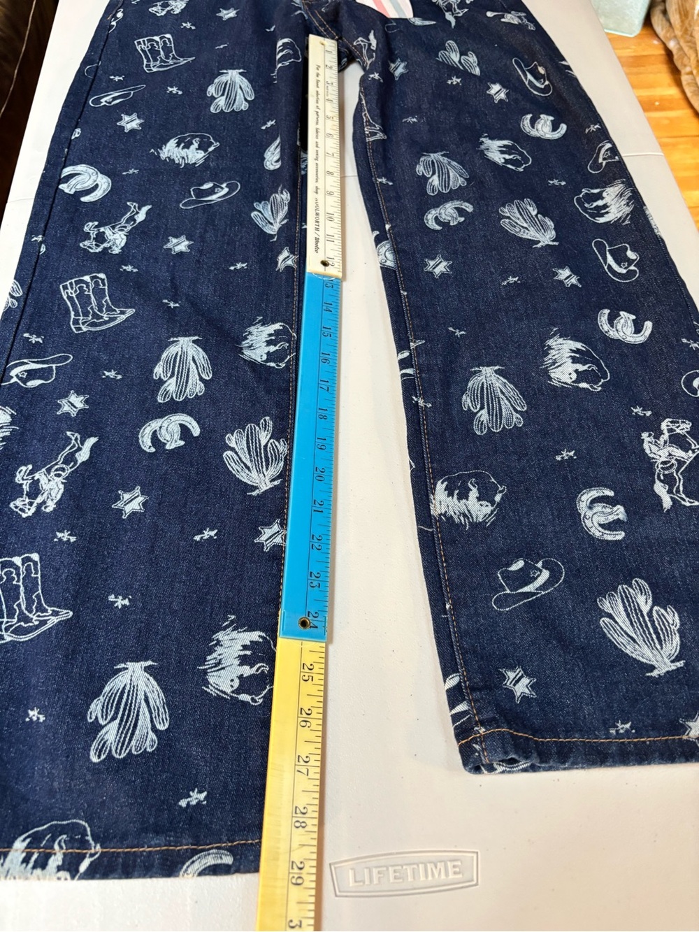 Cali 1850 Western Print Wide Leg Women's Jeans Sizze 5/27 - Picture 16 of 16